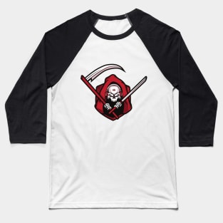 Fantasy Scythe Skeleton Baseball T-Shirt